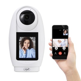 PNI IP733 3MP video surveillance camera, bidirectional audio and video, with Bluetooth call button, screen, baby monitor function