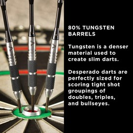 Viper by GLD Products Desperado 80% Tungsten Steel Tip Darts with Storage/Travel Case: Death Mark, 24 Grams, Black