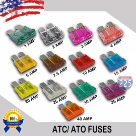 225FWY 39 Pieces 1 - 40 AMP ATC Fuses 1A 2A 3A 4A 5A 7.5A 10A 15A 20A 25A 30A 35A 40A