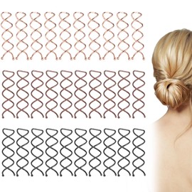 Qianyu 30 Pcs Spiral Hair Pins Twist Hair Screws Non-Scratch Round Clip Alloy Spiral Bobby Pins Stylish Bun Hairs Accessories Premium 3 Colors Spin Pins for Women Girls Hairs Style DIY