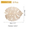 sourcing map Gold Palm Leaf Shaped Placemats Set of 8