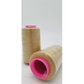 NICE FABRICS 2-Pack LIGHT GOLD Serger Sewing Machine Thread 6000 YDS Cone T27 S2 Quality