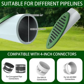 4 Inch Angled Drain Grating Yard Drain,Angled Yard Drain Emitter,Yard Angled Drainage Pipe for Sump Pump Discharge Gutter Downspout Extensions,Reduce Stagnant Water, Compatible with 4 Inch Connections