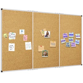 XBoard Large Cork Bulletin Board 72 x 48 Inch, 6' x 4' Big Push Pin Corkboard with Aluminum Frame | Cork Message Notice Board for School, Home & Office Wall Display and Organization