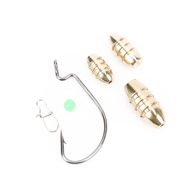 Fishing Accessories Kit Fish Gears with Threaded Bullet Weights Crank
