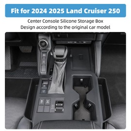 Center Console Silicone Storage Box for Toyota Land Cruiser 250 Prado LC250 J250 2024 2025 Central Cup Holder Silicone Pad Mobile Phone and Glasses Storage Box Interior Accessories(NOT fit for 1958)