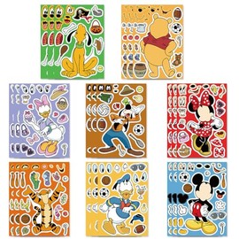 24 Pcs Cute Cartoon DIY Stickers, Mixed & Matched with 8 Designed Characters Sticker for Party Decoration, Gift Idea, Reward, Decor