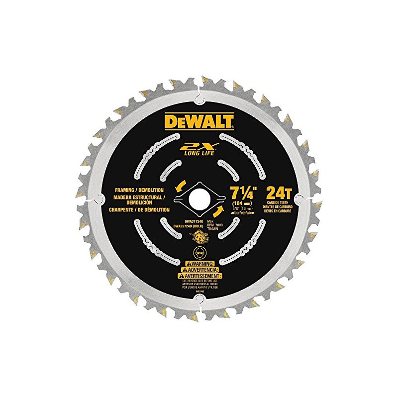 DEWALT Circular Saw Blade, 7 1/4 Inch, 24 Tooth, Wood