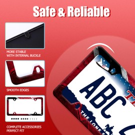 Personalise Trinidad and Tobago Flag License Plate Frame Patriotic License Plate Frames Funny Auto Accessory Bracket Stainless Steel License Plate for Women Men 6.3x12.3 Inch