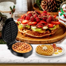 Lumme Waffle Maker Electric Waffle Maker Machine Waffle Iron for Individual Waffles, Paninis, Hash browns, other on the go Breakfast, Lunch, or Snack (Black)
