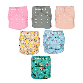Nap Baby Pañales Ecológicos para Bebé - Pañales de Tela Lavables Reutilizables - Estampados Modernos - niño, niña, unisex - Set de 6 pañales Niña