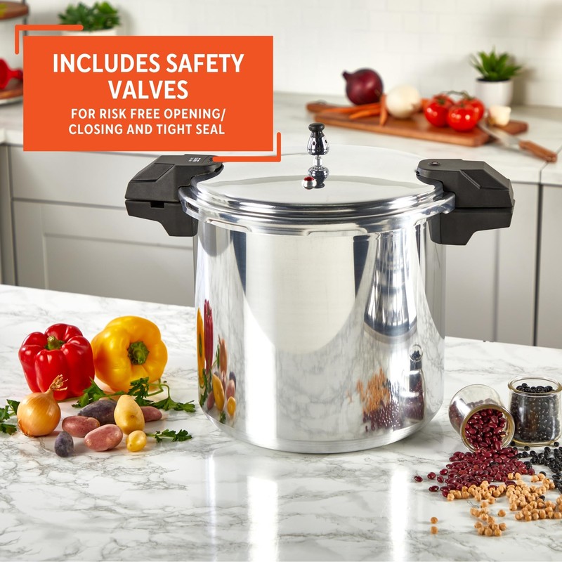 IMUSA USA A417-80808 22Qt Jumbo Stovetop Pressure Cooker with Regulator