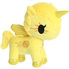 Aurora® Enchanting ©Tokidoki Toki Mochi Sky Unicorno Solara Stuffed Animal - Bright & Colorful Design - Showpiece Plush - Yellow 7.5 Inches