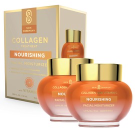 Hidratante nutritivo con colágeno y vitamina C reduce las arrugas y las líneas finas y suaviza la piel. Probado por dermatólogos. Belleza limpia....  