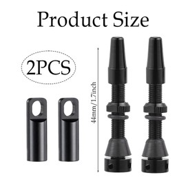 2 Pcs Tubeless Valve, Presta Valve Adapter, Tubeless Valves, Presta Valve Caps Quality Alloy Tubeless Presta Valve Stem Fit Most Bicycle Tubeless Rims and Road Bikes Accessories