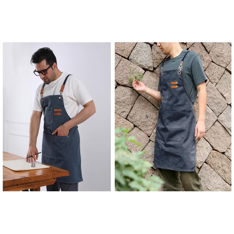 Canvas Heavy Duty Work Tool Apron, Chef Cotton Aprons for