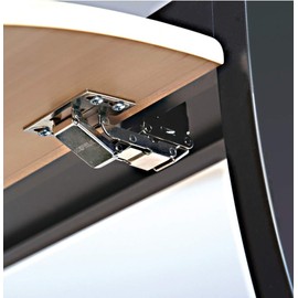 Gedotec Door Hinge Kitchen Cabinet High Hinge, CH 600 Flap Hinge with Soft-Close Damping, Furniture Hinge for Stop with Bezel, Nickel-Plated Steel, Pack of 1, Adjustable Hinge
