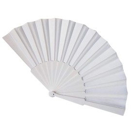 Fabric Handheld Folding Fan [White]