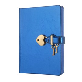 Victoria's Journals Heart Shaped secret diary for girls and Luxury Box Gift, Leather Cover, Lock journals for women, Cute Notebook size 13x18 cm, 320 pages (Blue)
