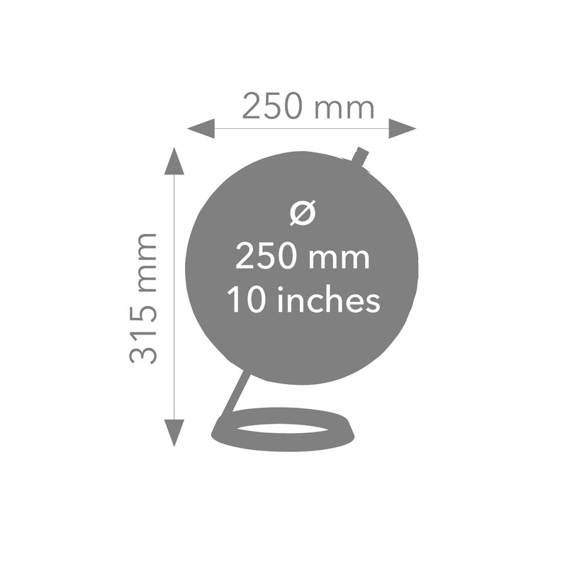 TROIKA Globe 23.5 Degrees Matte Globe Dark Blue Seas &