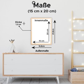 Estancia Oak Wood Picture Frame 15 x 20 cm with Shatterproof Acrylic Glass, Oak Picture Frame 20 x 15 cm, Frame 15 x 20 cm, 15 x 20 Photo Frame, 15 x 20 cm, Wooden Frame in Oak Colour