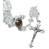 Glass Crystal CLEAR BEADS With SILVER PLATED ROSARY CROSS and
