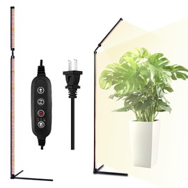 Standing Grow Light for Indoor Plants, 65'' Adjustable Tall Grow Light with Stand, 3 Light Modes & 10 Dimmable Levels, Floor Grow Light with Timer for Large Indoor Plants, Herbs, Corners