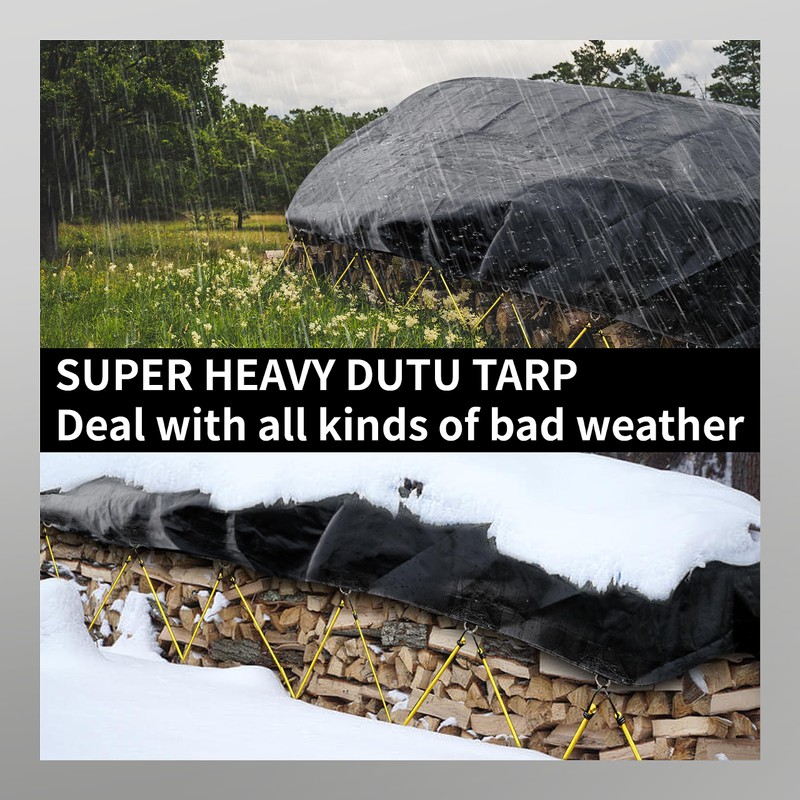 TARPAL Tarp 8x10 Feet Heavy Duty Tarps 14mil D-Ring Waterproof