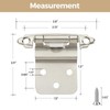 4 Pack 2 Pair Brushed Nickel Cabinet Hinges - 3/8