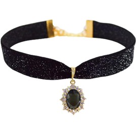 MOMOCAT 14K gold-plated choker black chain women's Gothic medieval jewellery pirate accessories chocker vampire accessories women's choker collar women's black chokers, Velvet
