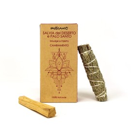 PALOSANTO - Palo Santo and Desert Sage Set - 1 Paletto di Palo Santo Popular from Peru + 1 Desert Sage from California - Ideal for Intensive Cleaning