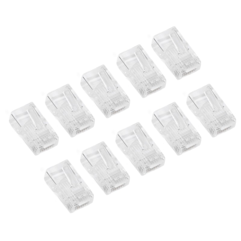 100Pcs Network Crystal Heads Gold Plated Strong Toughness Cable Connectors