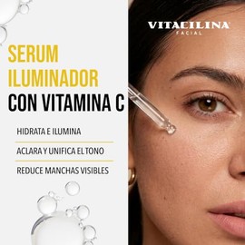 VITACILINA Serum Iluminador con VITAMINA C, NIACINAMIDA y ALPHA ARBUTIN 30 mL, Ilumina y Unifica el Tono, Ayuda a Reducir Manchas. Día y Noche