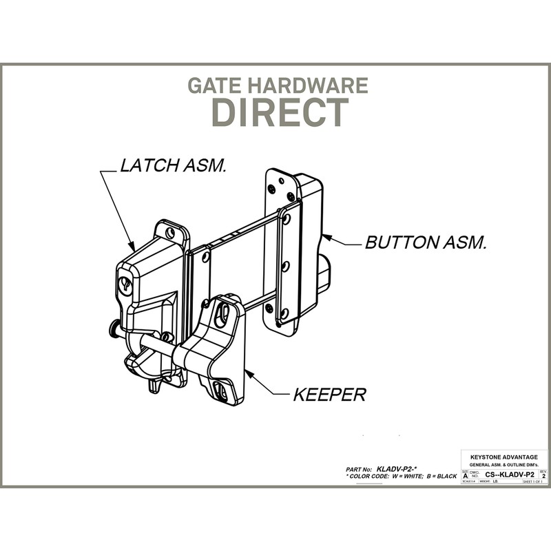 Keystone Black Zinc Diecast Metal Key Lockable Latch | 2-Sided