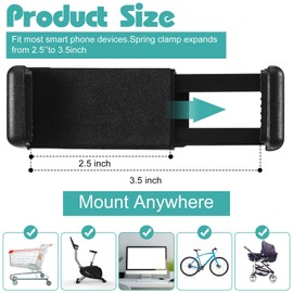 Amylove 2 Pcs Stroller Phone Holder Portable Cell Phone Holder Stand Universal Stroller Accessories for Parent Baby Toddler Phone Clamp with Non Slip Silicone Arm Grip (Grey, White,Novel)