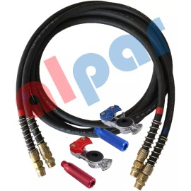 RW Rubber Air Line Set 12' w/Red & Blue handles and Gladhands Ref:11-8112
