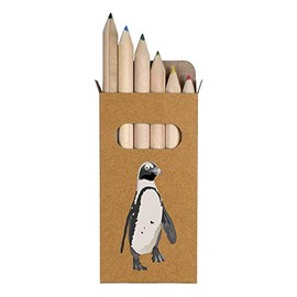 Azeeda 6 x 'Penguin' Short 85mm Pencils/Coloured Pencil Set (PE00026533)
