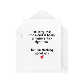 Thinking Of You Cards | Sorry That The World Is A Massive D*ck Card | For Her Him Best Friend Sympathy Mental Health Support Cute | CBH645