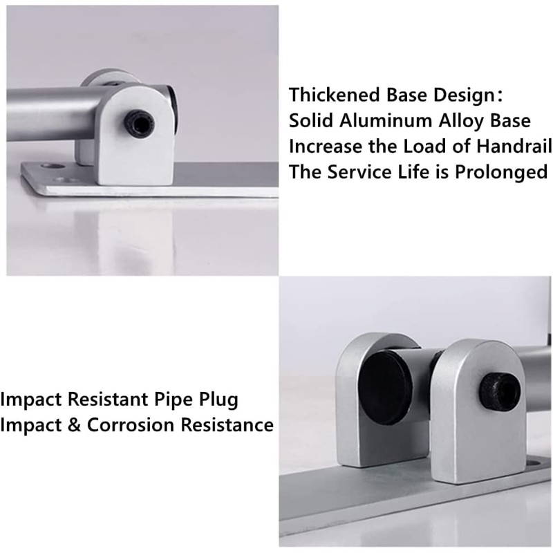 Tuntrol 2pcs 23.6 inch Foldable Handicap Grab Bars with Anti
