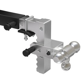 BST BSSP Tri-Ball Adjustable Trailer Hitch, 2-Inch Receiver, 8" Drop/Rise Hitch for Heavy Duty Truck, 18500 LBS GTW -Solid Ball Mount w/Trailer Hitch Lock