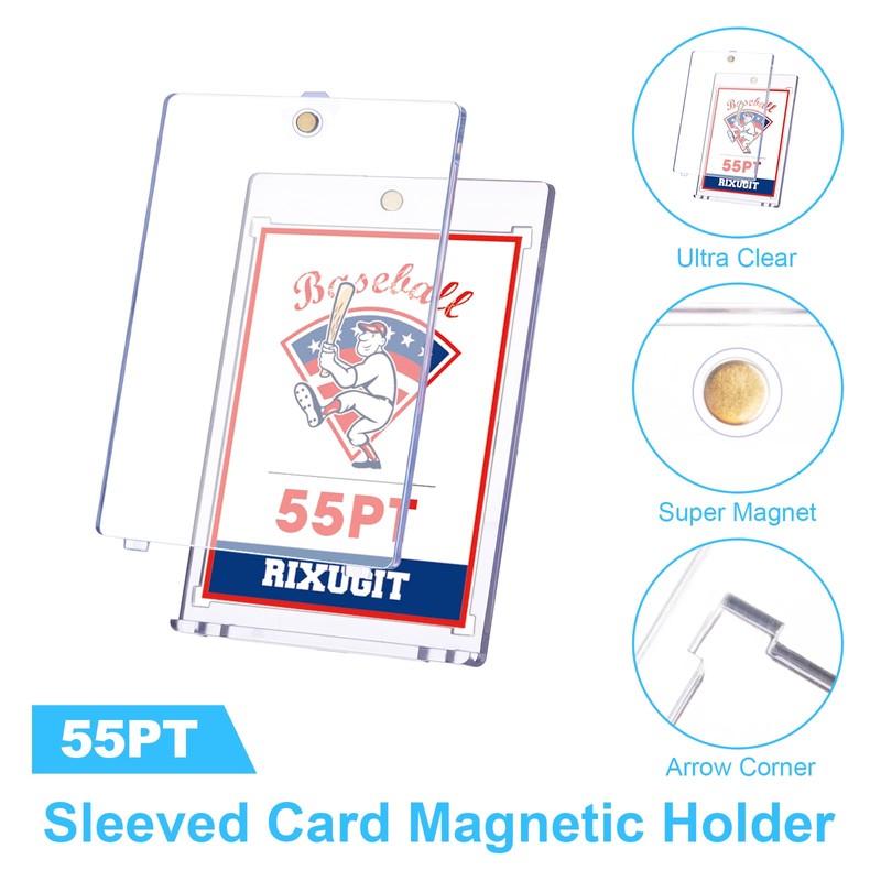 25-Pack Sleeved Card Magnetic Holder - 55PT Magnet Case Fit