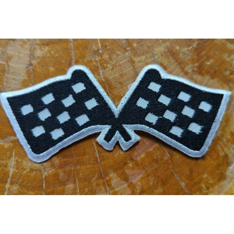 PICK 1! Checkered FLAGS patch - Embroidered winner iron on