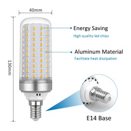 SCNNC E14 Corn Cob LED Light Bulb 20 W, AC175-265 V, 2200 lm Warm White 3000 K, Not Dimmable, Equivalent to 200 W Incandescent Bulb, E14 LED Corn Bulbs for Wall Lamp, Floor Lamp, Chandelier, Pack of 3