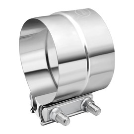 EVIL ENERGY 4'' Exhaust Clamp,Lap Joint Band Clamp Stainless Steel for Pipes,Mufflers,Catalytic Converters (2PCS, 4 inch)