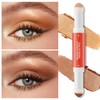 Apooliy Waterproof Cream Eyeshadow Stick Double-ended Matte Glitter Shimmer Eye
