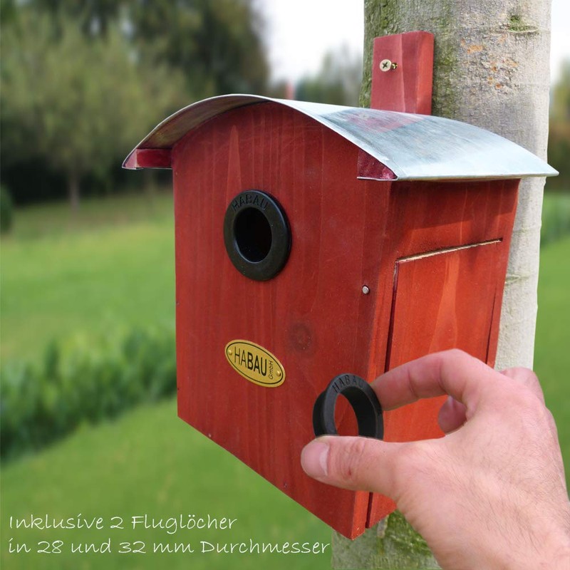 Habau 2964 nesting box, round roof, red