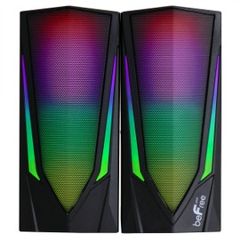 beFree Sound 2.0 Computer Gaming Speakers with LED RGB Lights