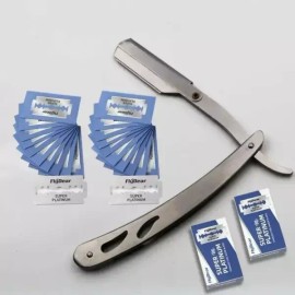 남성용 면도기 스테인레스 스틸 수동 스크레이퍼 블레이드 접이식 미용실 올드 스타일 Men's Stainless Steel Manual Shaving Razor Scraper Blade Folding Old Style Barber
