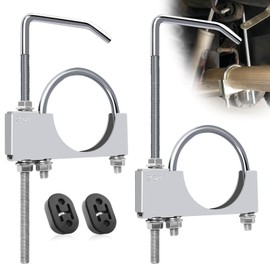 Ppizkk Universal 2.5" Exhaust Clamp with Hanger Rear Muffler,Exhaust Hanger Removal Pliers Universal Exhaust System Hanger for Car Truck Exhaust Pipe (2Pcs 2.5 Inch)