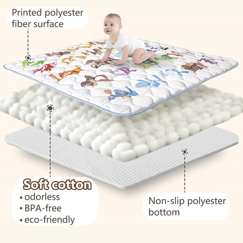 Beavtaens Baby Play Mat, 43x43 Mat with Super Soft Touch,
